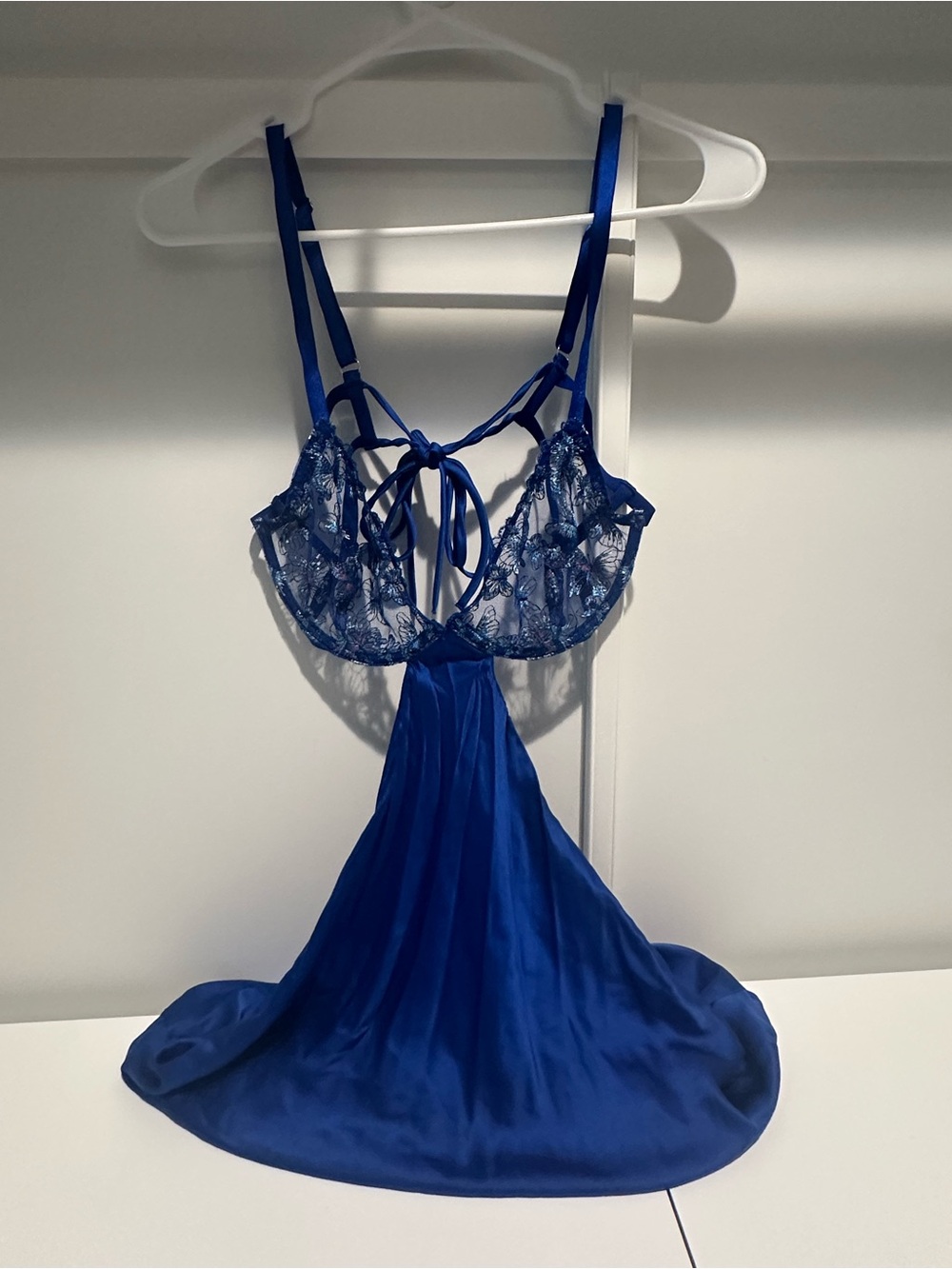 Victoria's Secret Royal Blue Lace & Satin Chemise